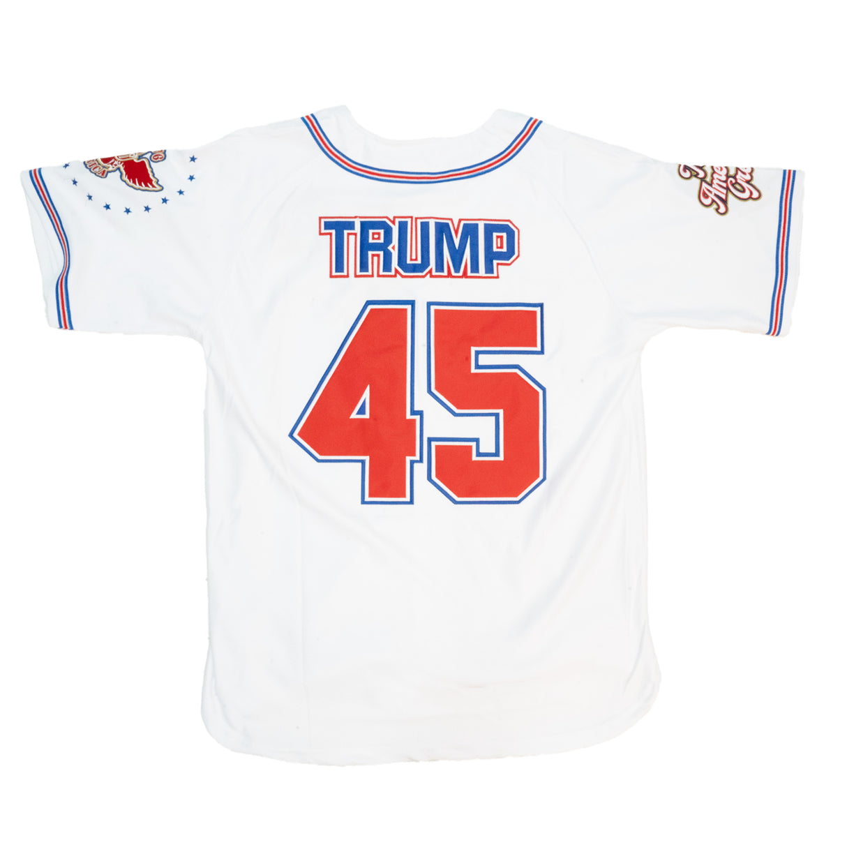 USA TRUMP BUTTON DOWN BASEBALL JERSEY (WHITE)