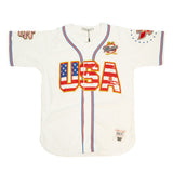 USA TRUMP BUTTON DOWN BASEBALL JERSEY (WHITE)