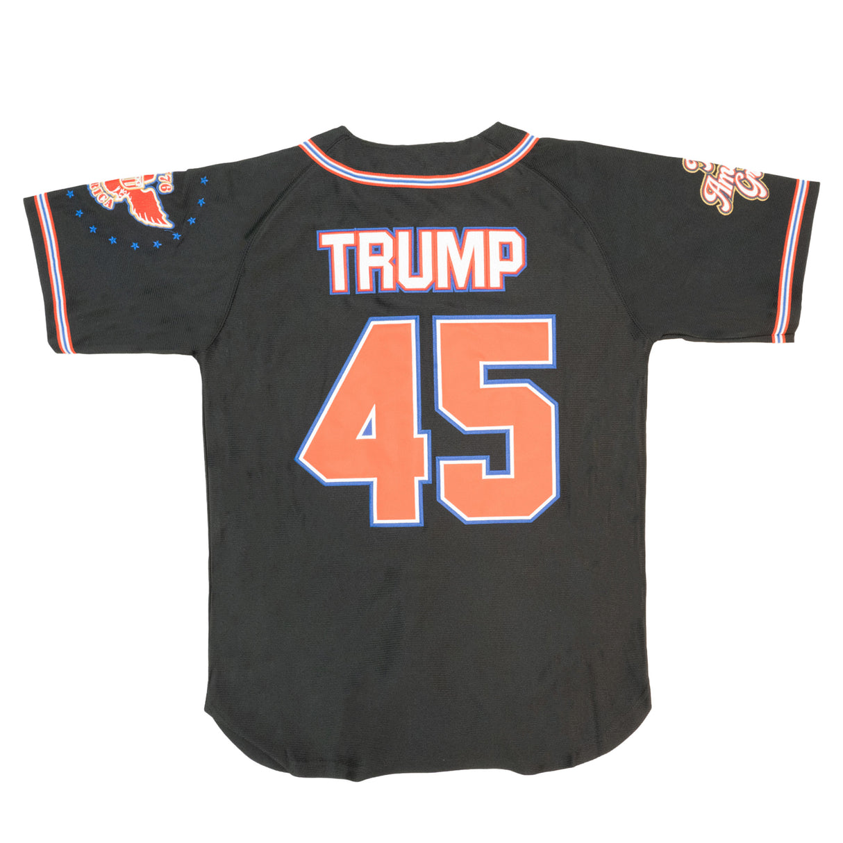 USA TRUMP BUTTON DOWN BASEBALL JERSEY (BLACK)