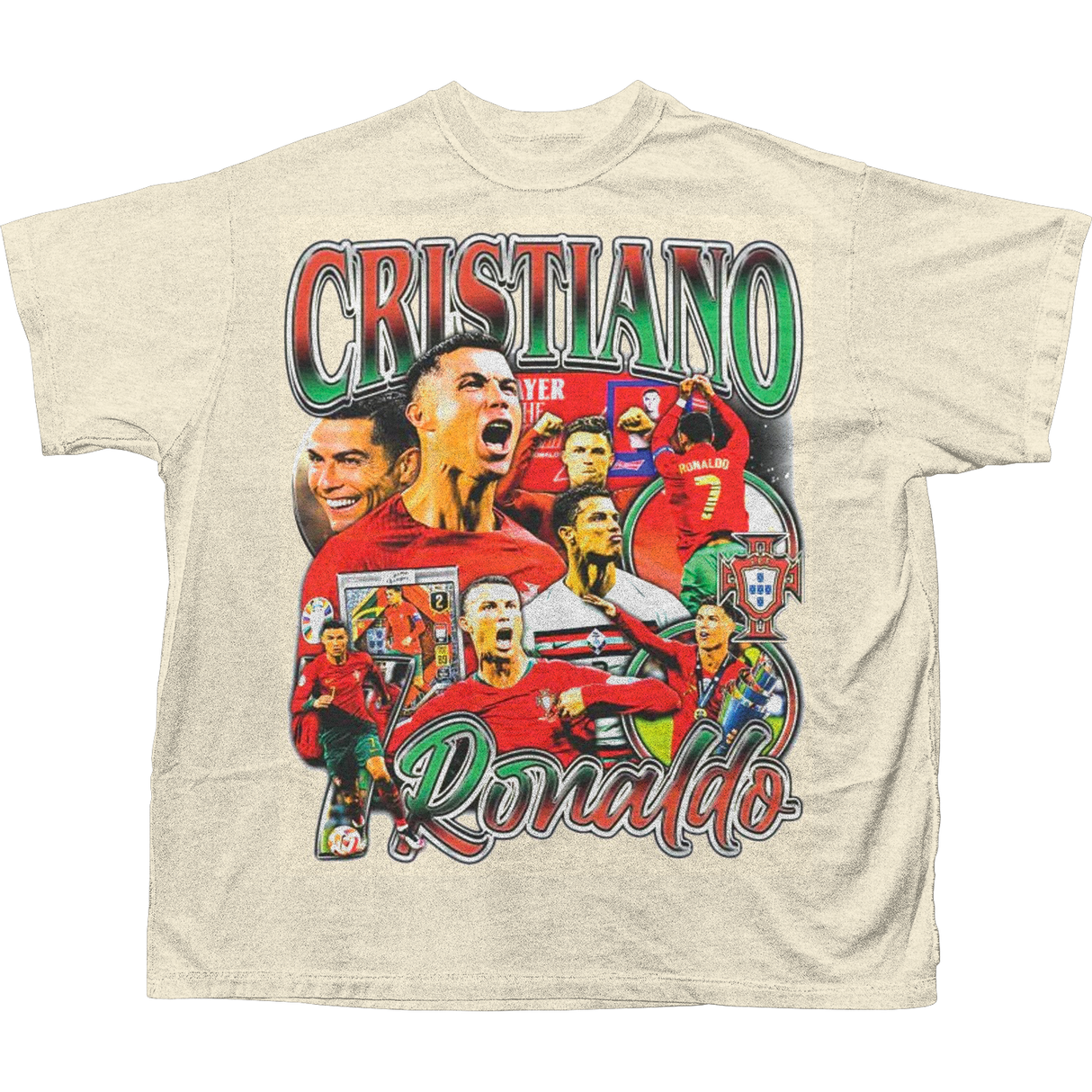 CHRISTIANO RINALDO COLLAGE T-SHIRT (CREAM)