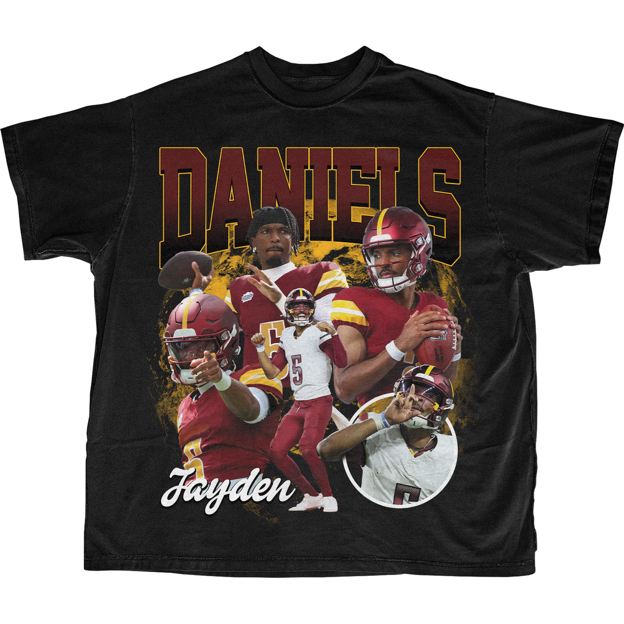 JAYDEN DANIELS FOOTBALL T-SHIRT (BLACK)