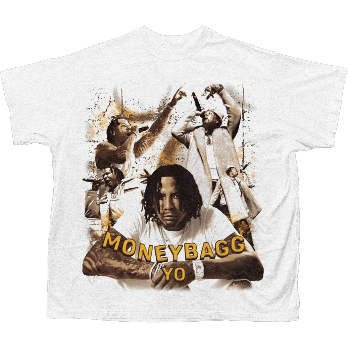 MONEY BAG YO COLLAGE T-SHIRT (WHITE)