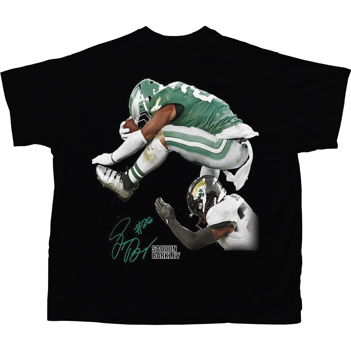 SAQUON BARKLEY JUMP T-SHIRT (BLACK)