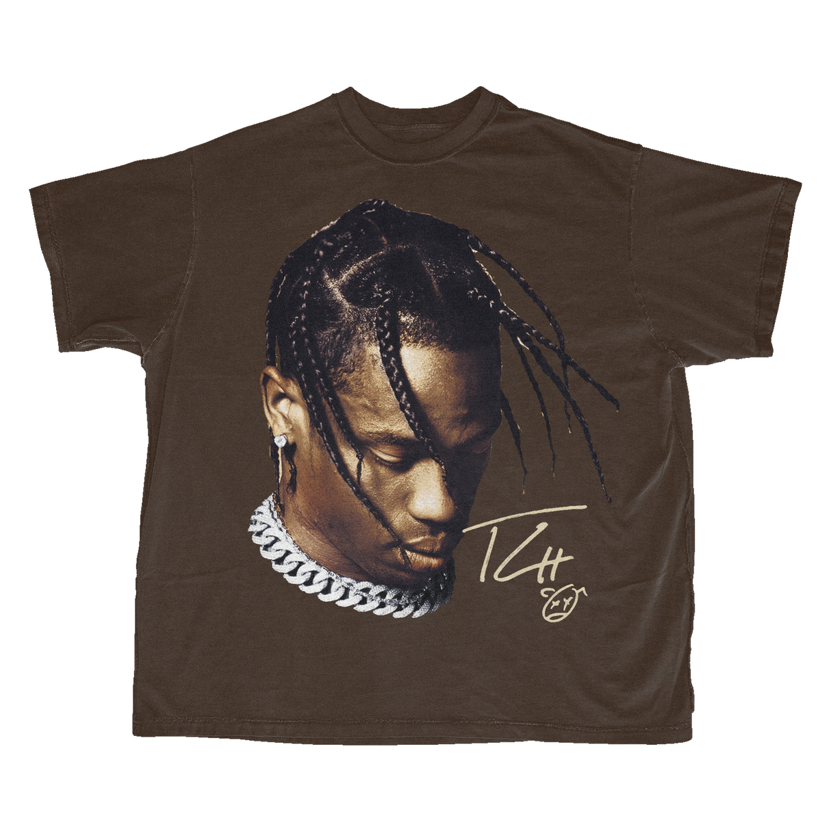 TRAVIS SCOTT BIG HEAD T-SHIRT (BROWN)