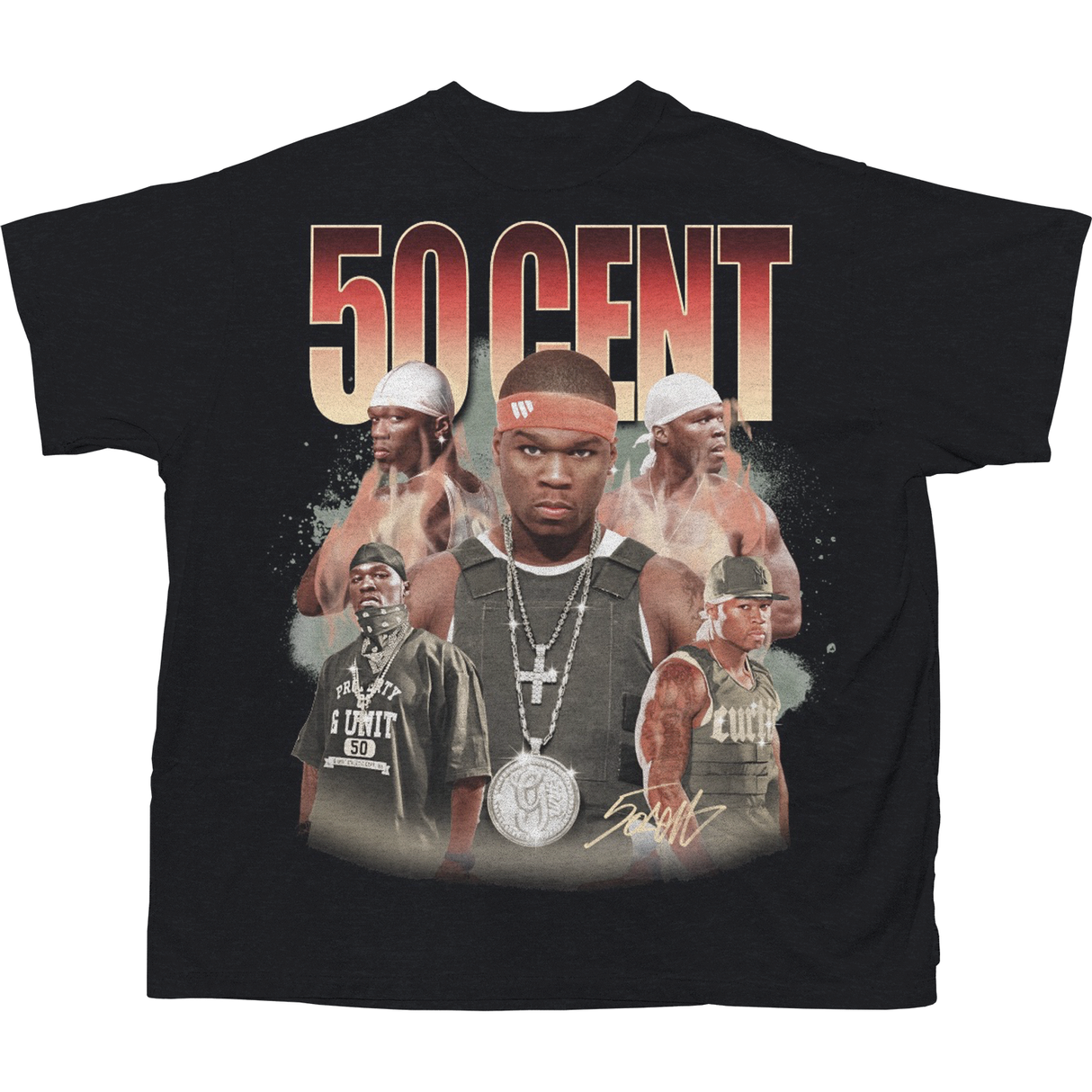 50 CENT BIG HEAD T-SHIRT (BLACK)