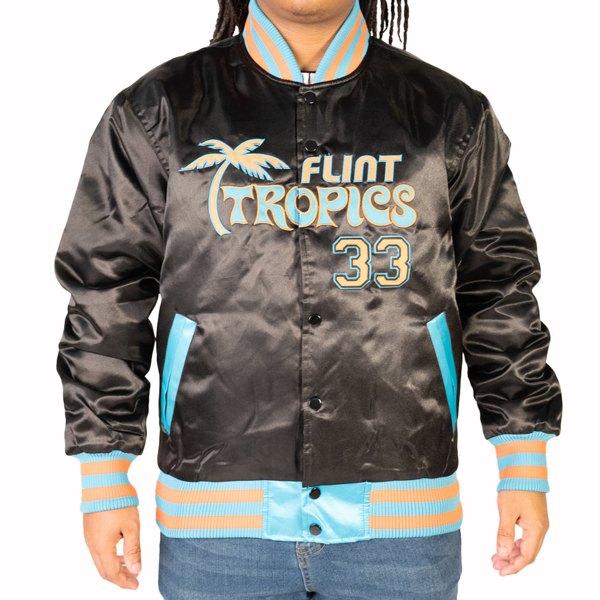 FLINT TROPICS JACKIE MOON SATIN JACKET