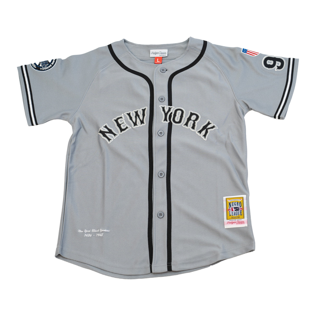 YOUTH NEW YORK BLACK YANKEES OFFICIAL BUTTON DOWN BASEBALL JERSEY