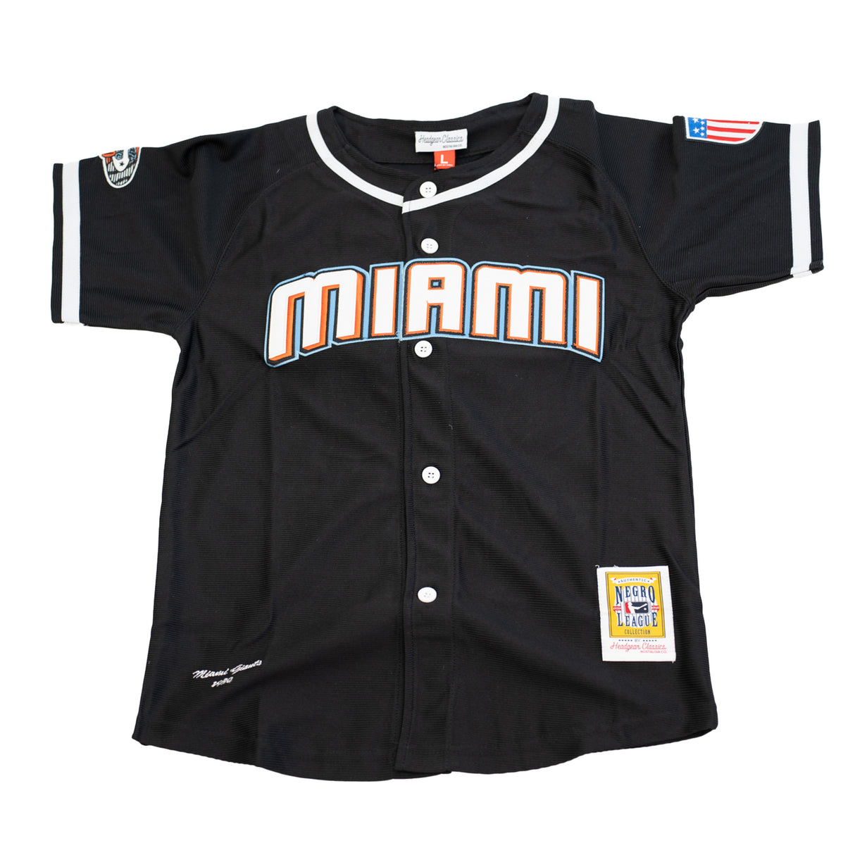 YOUTH MIAMI GIANTS BUTTON DOWN BASEBALL JERSEY