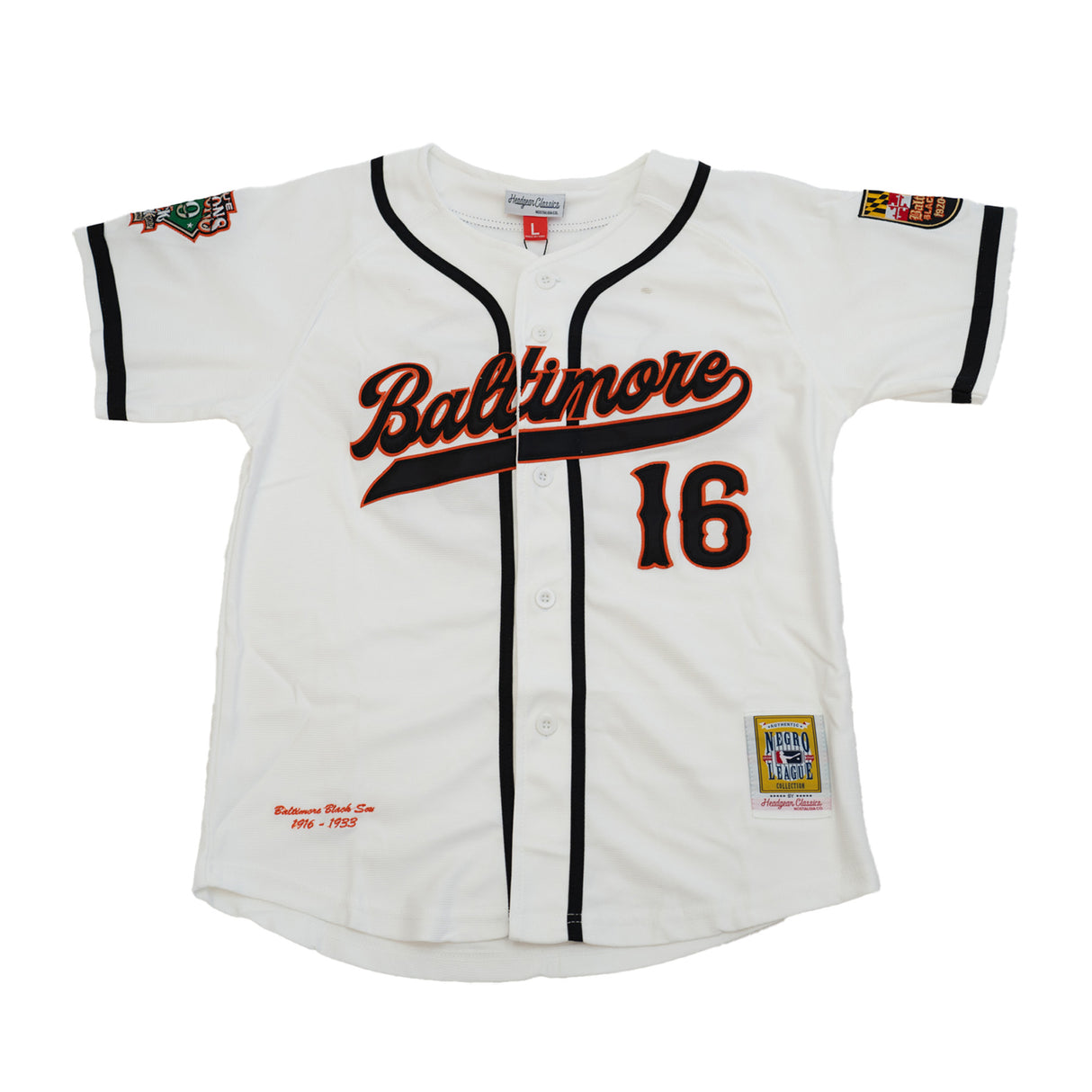 YOUTH BALTIMORE BLACK SOX BUTTON DOWN BASEBALL JERSEY