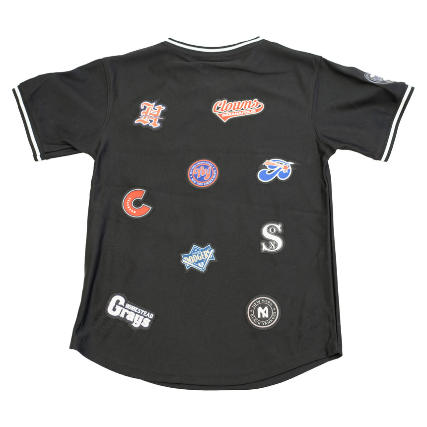 YOUTH NEGRO LEAGUE PULLOVER COLLAGE BASEBALL JERSEY (BLACK)