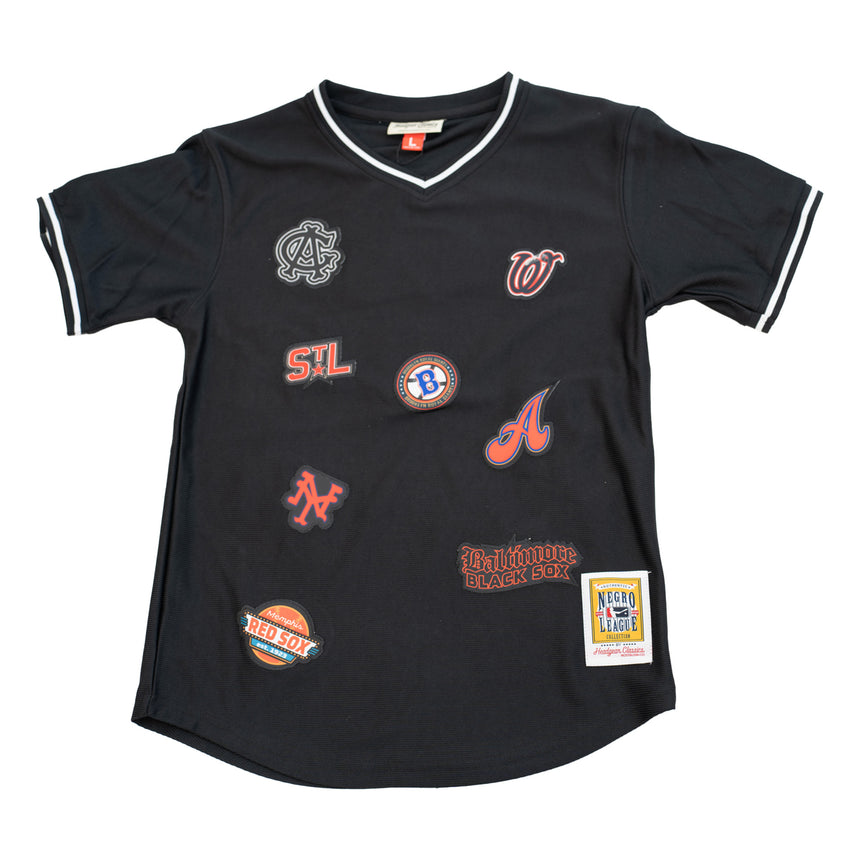 YOUTH NEGRO LEAGUE PULLOVER COLLAGE BASEBALL JERSEY (BLACK)