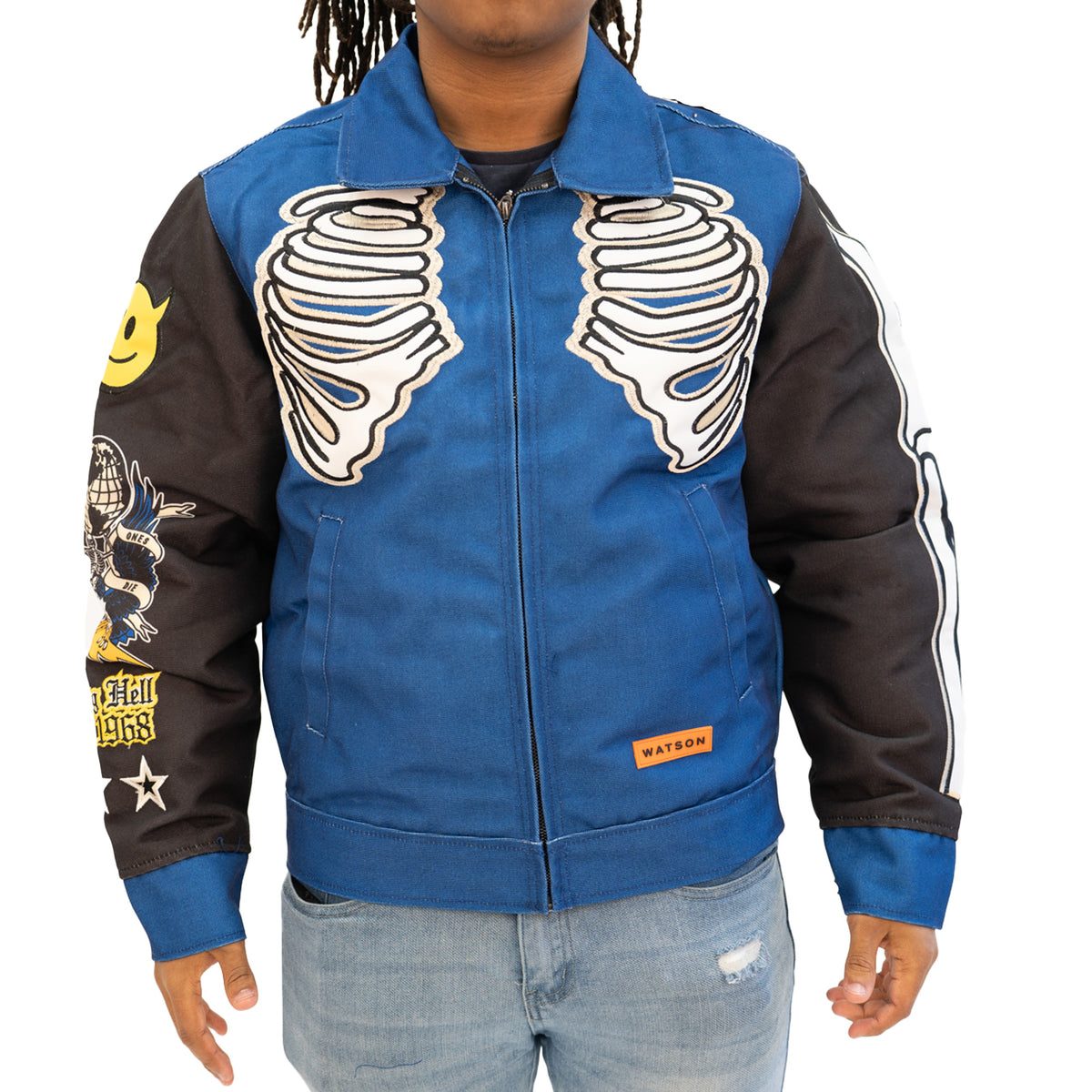 WATSON HELLFIRE MISFITS VARSITY JACKET (BLUE) – Allstarelite.com