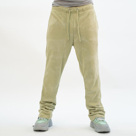 STACKED FLEECE PANTS (SAGE)