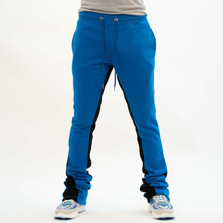 STACKED FLEECE PANTS (COBALT/BLACK)