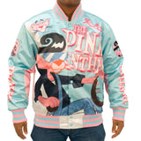 PINK PANTHER SATIN JACKET (LIGHT BLUE)