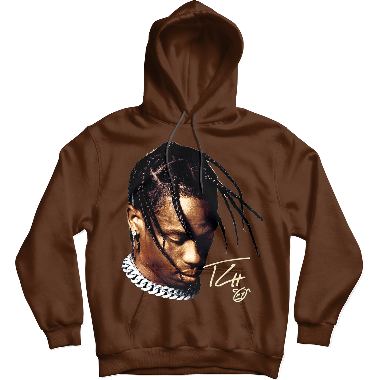 TRAVIS SCOTT BIG HEAD HOODIE (BROWN)