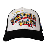 VA BEACH GREETINGS TRUCKER HAT (BLACK)