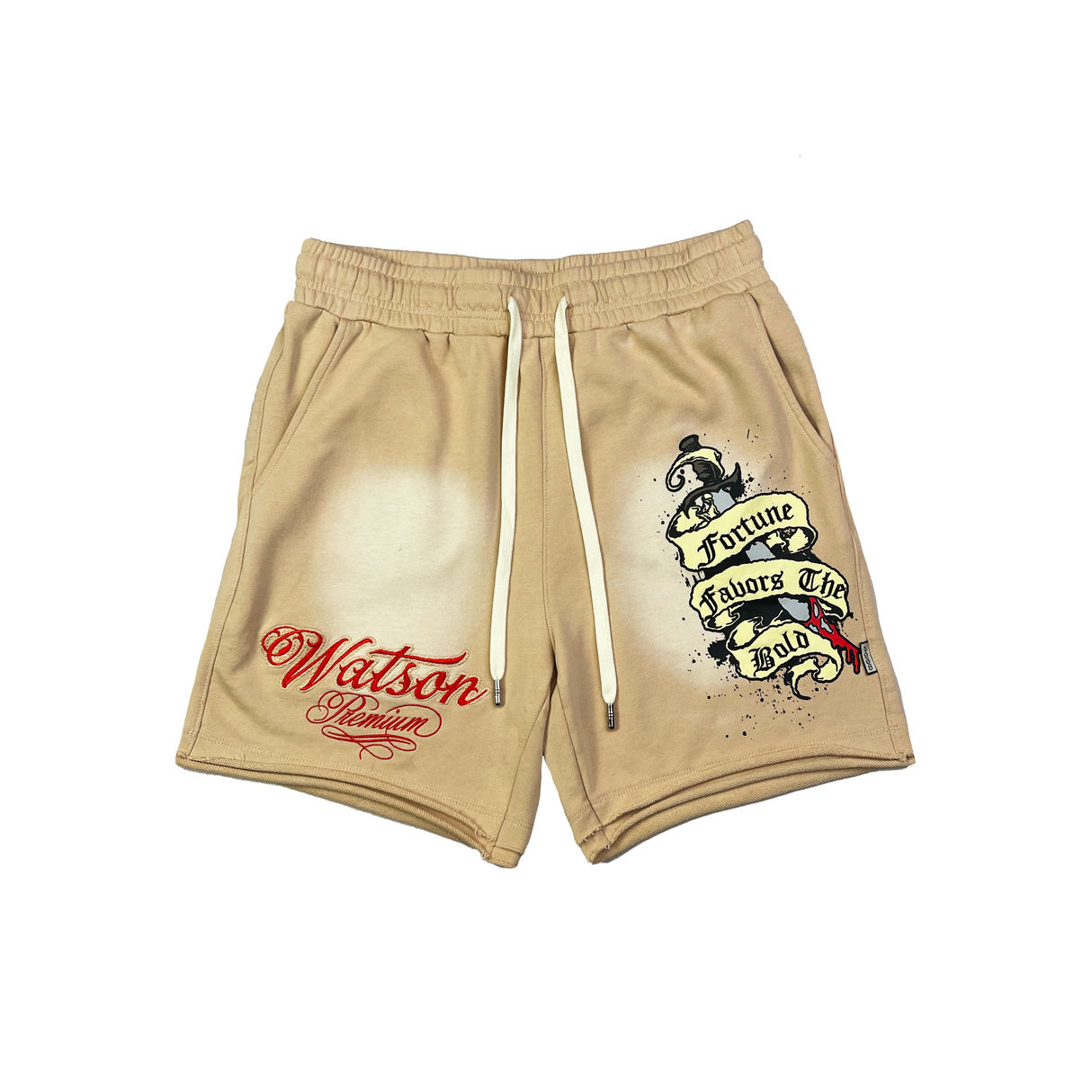 WATSON FORTUNE FAVORS THE BOLD COTTON SHORTS (BEIGE)