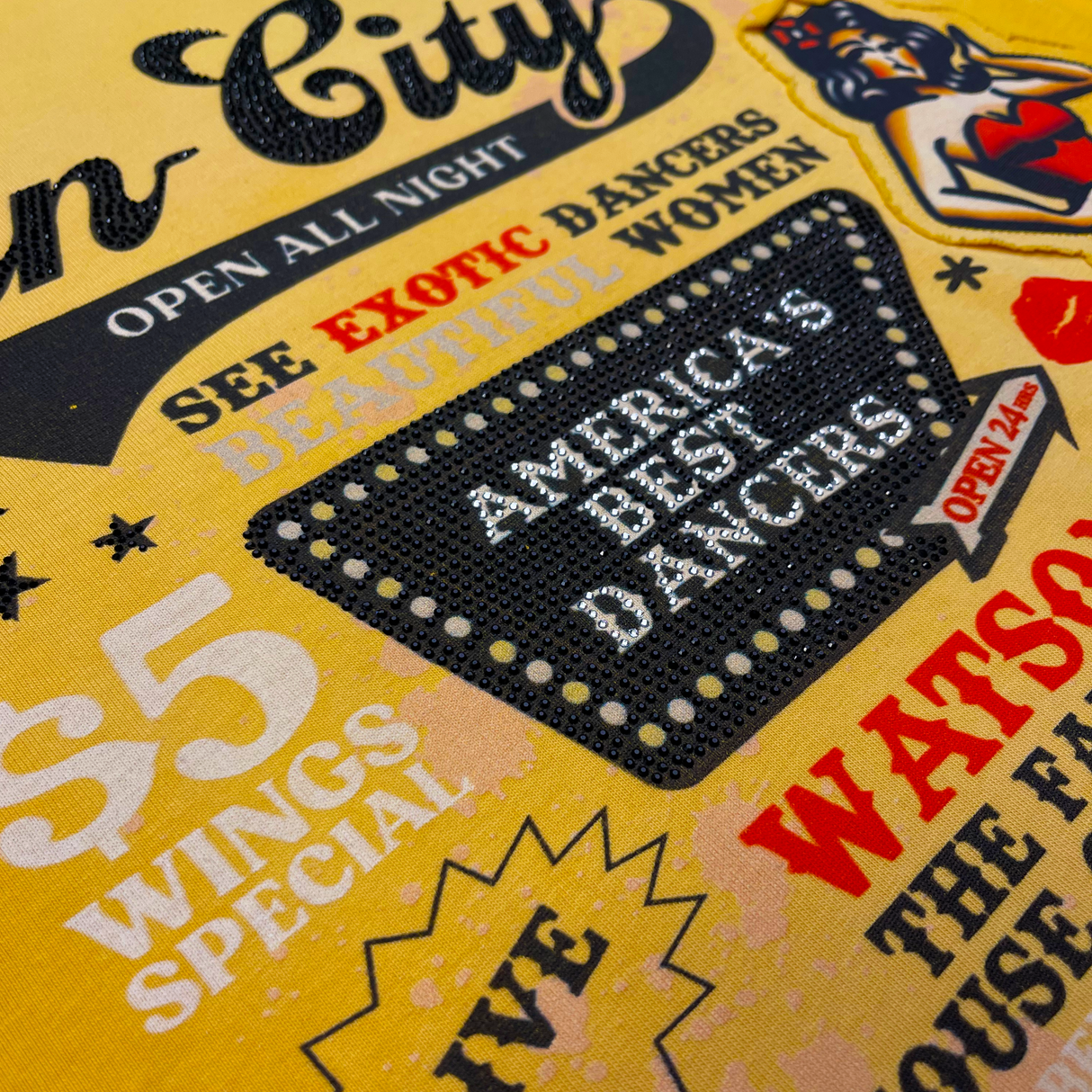 WATSON SIN CITY HOUSE OF DOUBLES T-SHIRT (GOLD)