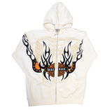 WATSON MOTOR CYCLES FULL ZIP HOODIE (CREAM)