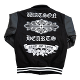 WATSON HEARTS AIN'T NO LOVE VARSITY JACKET (BLACK)