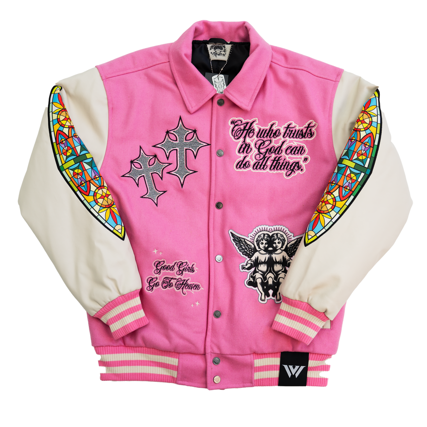 WATSON SAINT VARSITY JACKET (PINK)