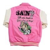 WATSON SAINT VARSITY JACKET (PINK)