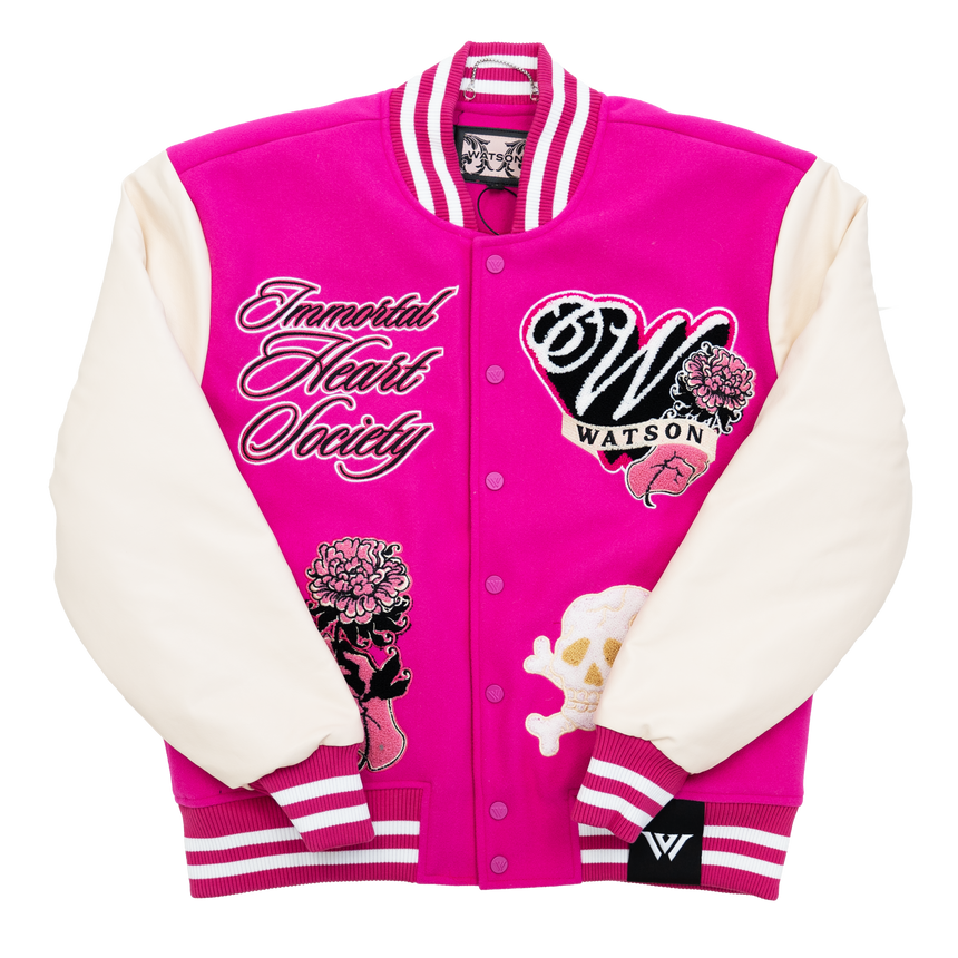 WATSON IMMORTAL HEART SOCIETY VARSITY JACKET (PINK)