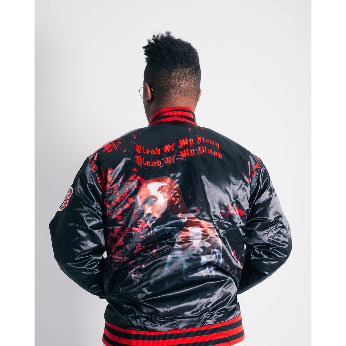 Black DMX Fade Satin Jacket - Allstarelite.com