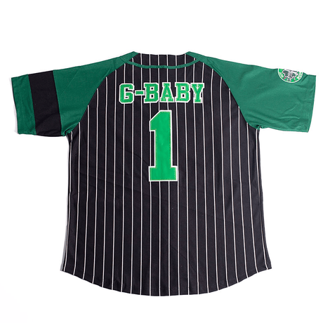 BLACK G-BABY PINSTRIPE YOUTH BASEBALL JERSEY - Allstarelite.com