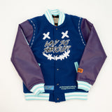 BRAND X WHY SO SERIOUS JOKER VARSITY JACKET (NAVY)