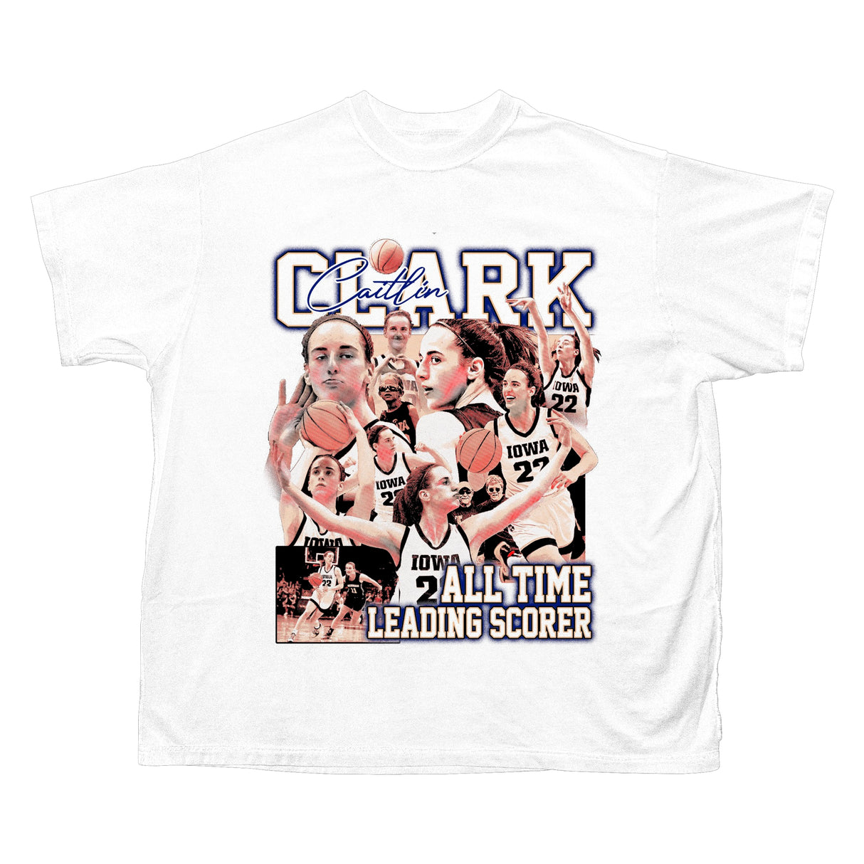 CAITLIN CLARK BOOTLEG T-SHIRT (WHITE)