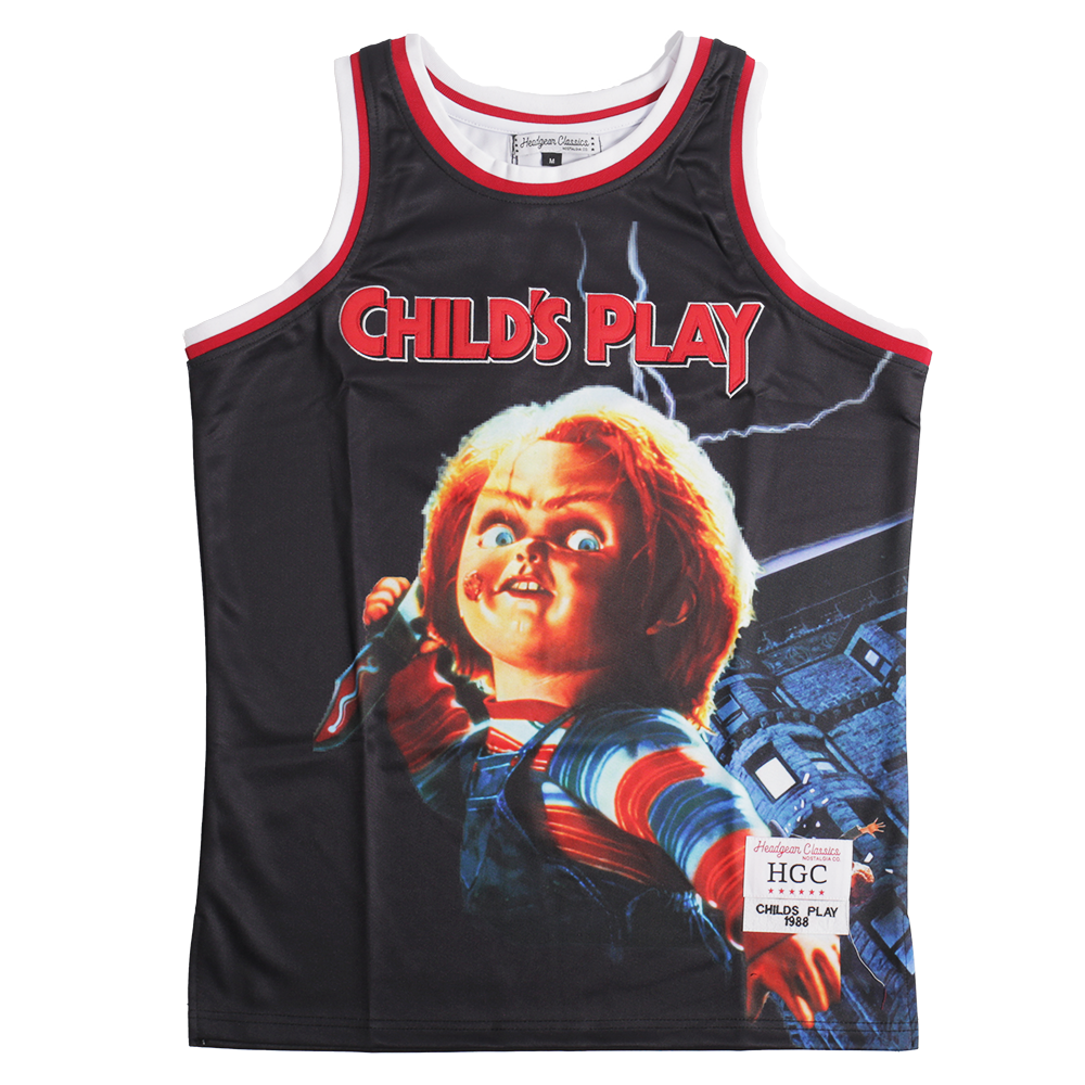 CHILDS PLAY CHUCKY BASKETBALL JERSEY BLACK - Allstarelite.com