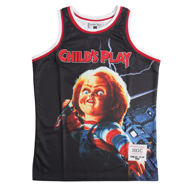 CHILDS PLAY CHUCKY BASKETBALL JERSEY BLACK - Allstarelite.com