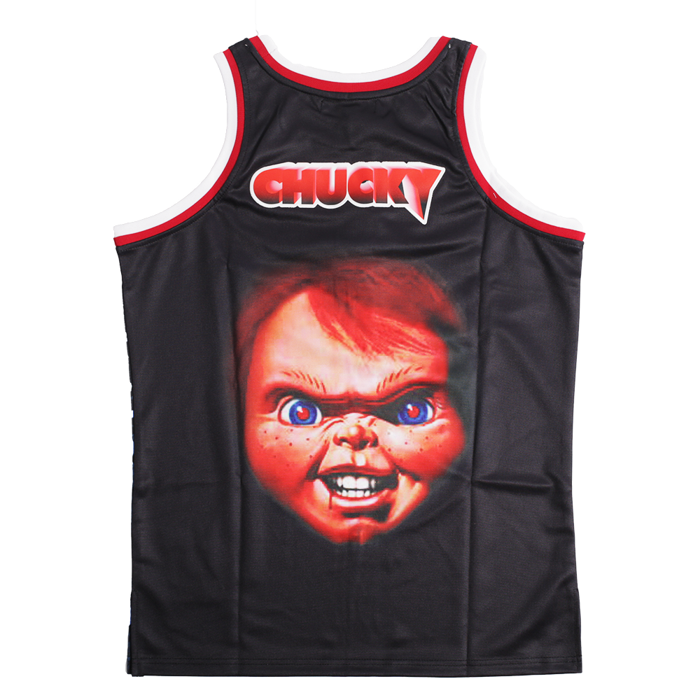 CHILDS PLAY CHUCKY BASKETBALL JERSEY BLACK - Allstarelite.com