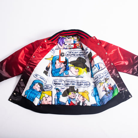 Dennis The Menace Red Gradient Satin Jacket - Allstarelite.com