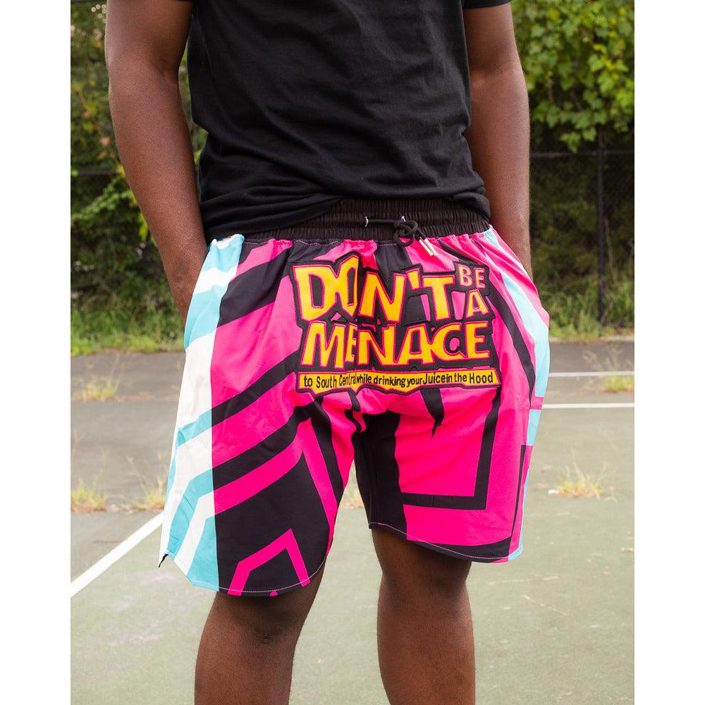 DONT BE A MENACE POOL SHORTS (PINK)