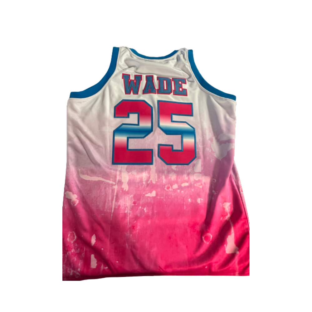 DWAYNE WADE ALTERNATE HIGH SCHOOL BASKETBALL JERSEY PINK/WHITE - Allstarelite.com