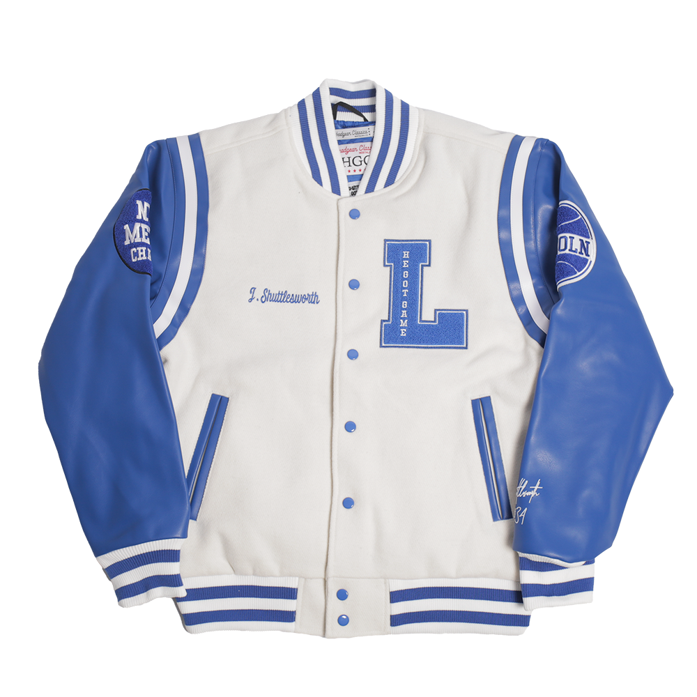 HE GOT GAME SHUTTLESWORTH WHITE YOUTH VARSITY JACKET - Allstarelite.com