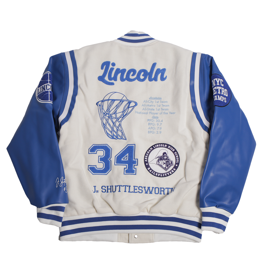 HE GOT GAME SHUTTLESWORTH WHITE YOUTH VARSITY JACKET - Allstarelite.com