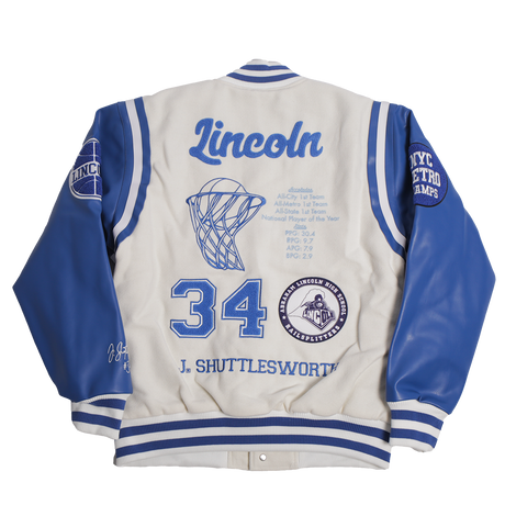 HE GOT GAME SHUTTLESWORTH WHITE YOUTH VARSITY JACKET - Allstarelite.com