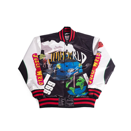 JUICEWRLD SATIN JACKET BLACK/RED - Allstarelite.com