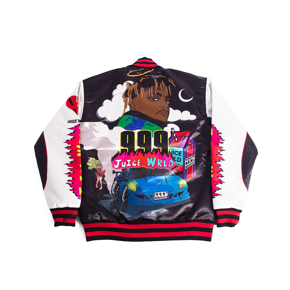 JUICEWRLD YOUTH SATIN JACKET BLACK/RED - Allstarelite.com