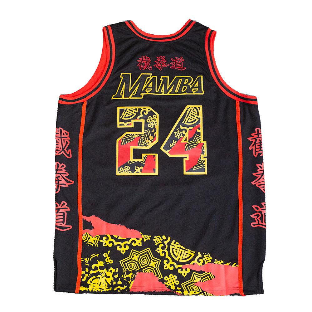 KOBE BRYANT BRUCE LEE LOS ANGELES BLACK PATTERN BASKETBALL JERSEY - Allstarelite.com