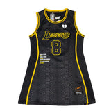 LEGEND MAMBA BLACK AND YELLOW JERSEY DRESS - Allstarelite.com