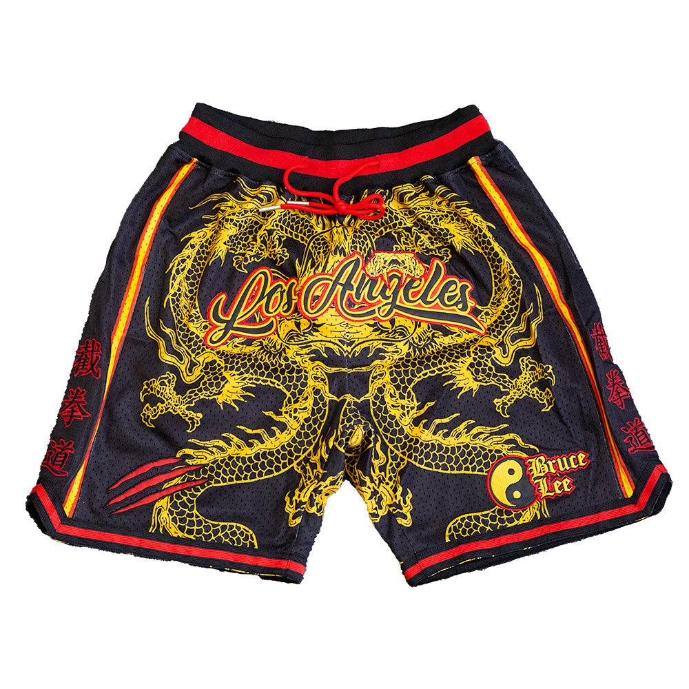 LOS ANGELES KOBE BRYANT BRUCE LEE BASKETBALL SHORTS (BLACK) - Allstarelite.com