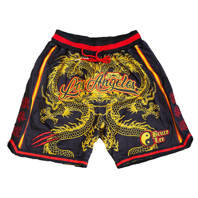 LOS ANGELES KOBE BRYANT BRUCE LEE BASKETBALL SHORTS (BLACK) - Allstarelite.com