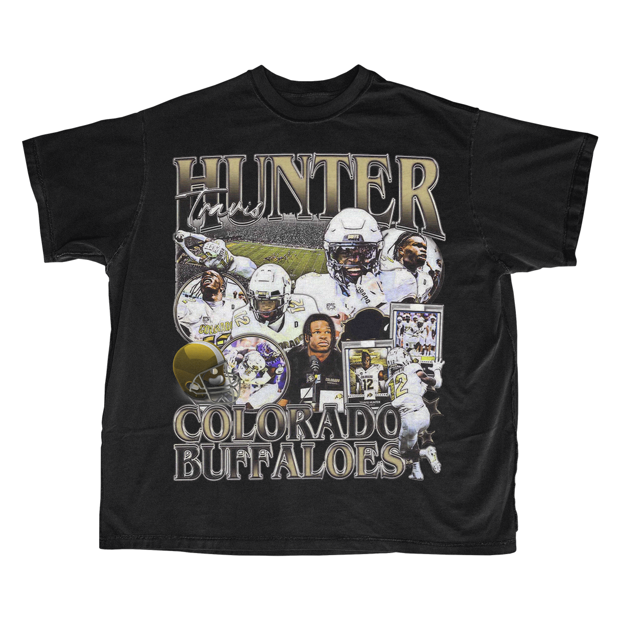 TRAVIS HUNTER COLLAGE T-SHIRT (BLACK)