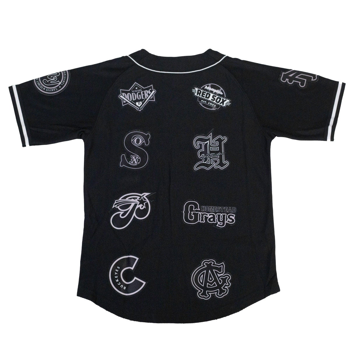 NERGO LEAGUE VERTICAL COLLAGE BUTTOM DOWN BASEBALL JERSEY - Allstarelite.com