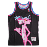 PINK PANTHER MIAMI BASKETBALL JERSEY BLACK - Allstarelite.com